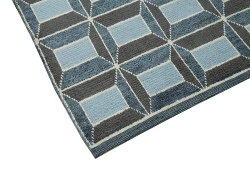 Morocco Beyaz Geometrik Yün Pamuk El Dokuma Halısı 234x305 Agacan