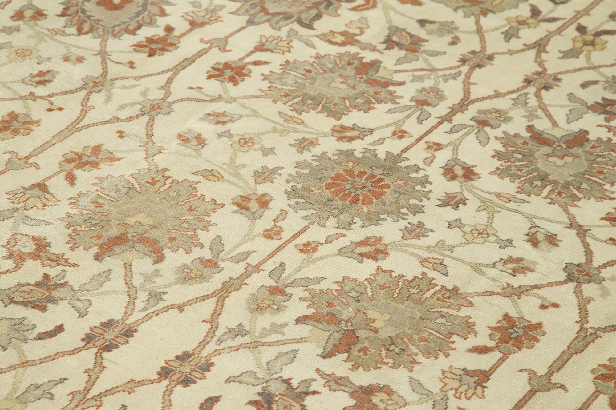 Tebriz Bej Klasik Pamuk Yün El Dokuma Halısı 294x393 Agacan