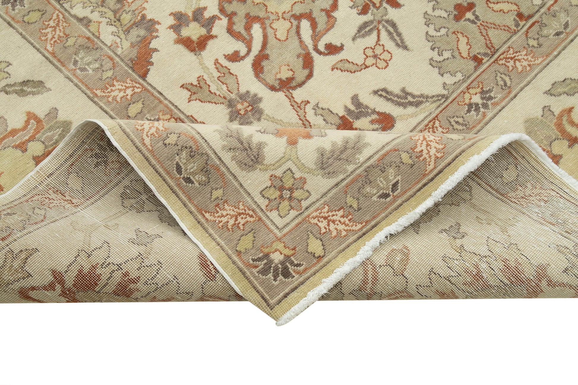 Tebriz Bej Klasik Pamuk Yün El Dokuma Halısı 294x393 Agacan