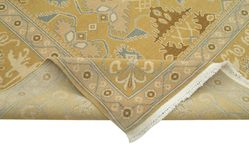 Tebriz Sarı Klasik Pamuk Yün El Dokuma Halısı 302x351 Agacan