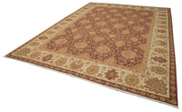 Burgundy & Beige Floral Turkish Wool Rug 284x398 cm (9'4" x 13'1")