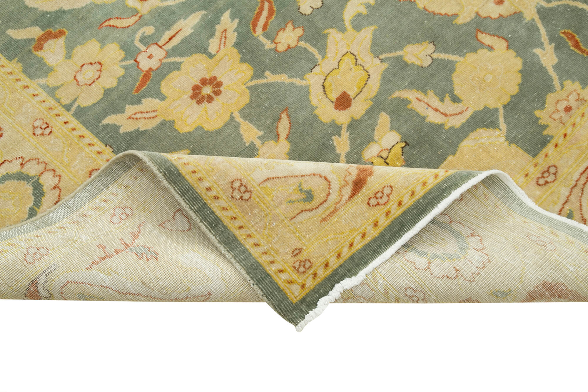 Tebriz Bej Klasik Pamuk Yün El Dokuma Halısı 242x307 Agacan