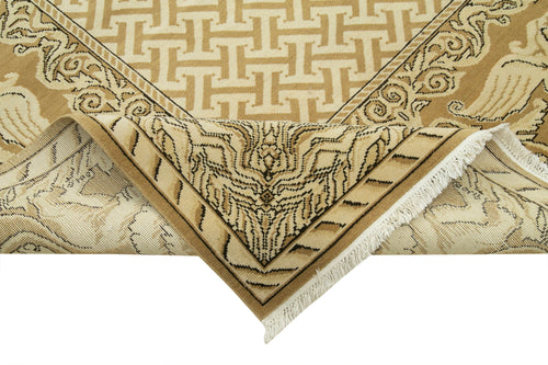 Tebriz Bej Klasik Pamuk Yün El Dokuma Halısı 302x409 Agacan