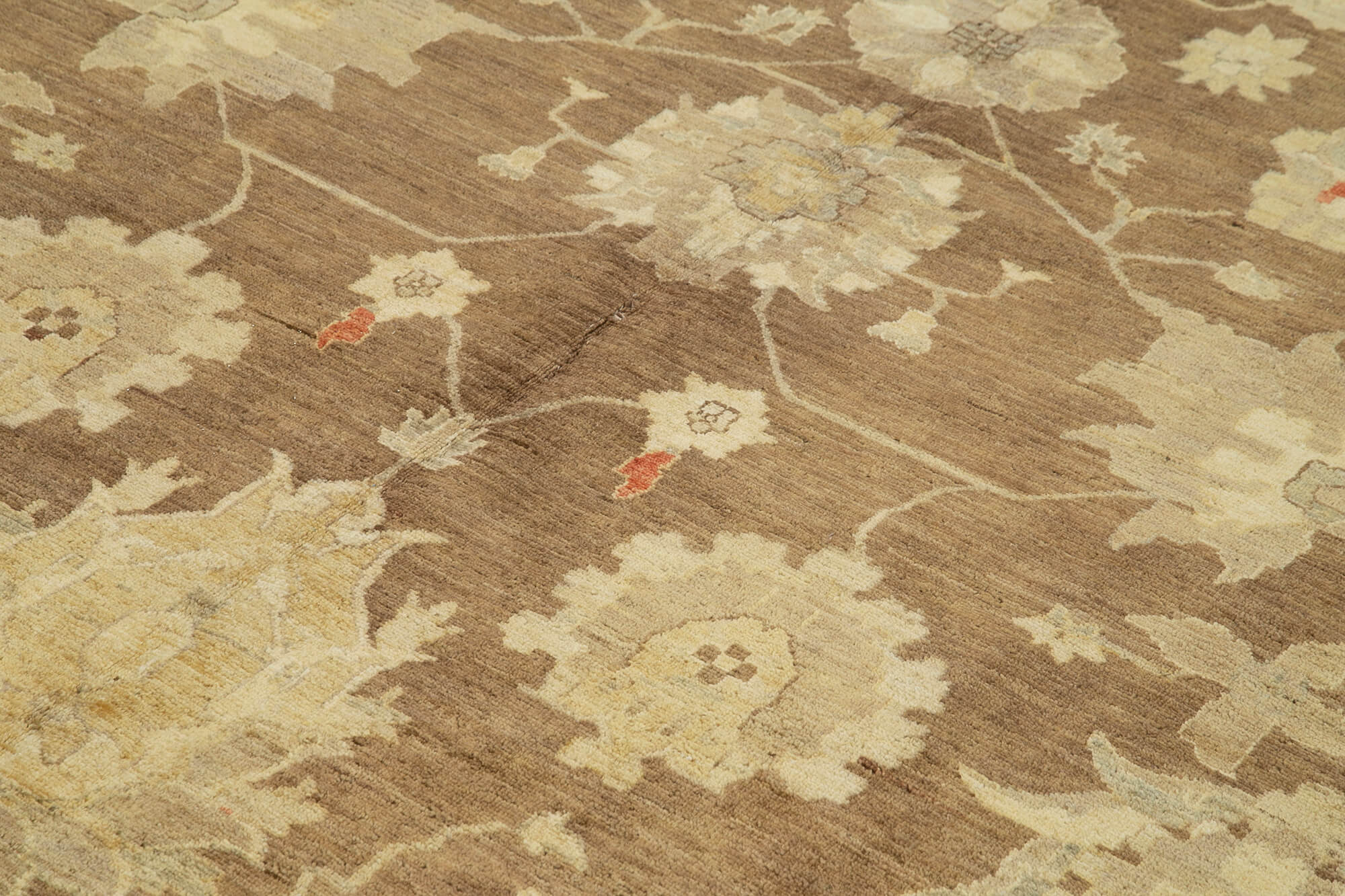 Tebriz Kahverengi Klasik Pamuk Yün El Dokuma Halısı 294x416 Agacan