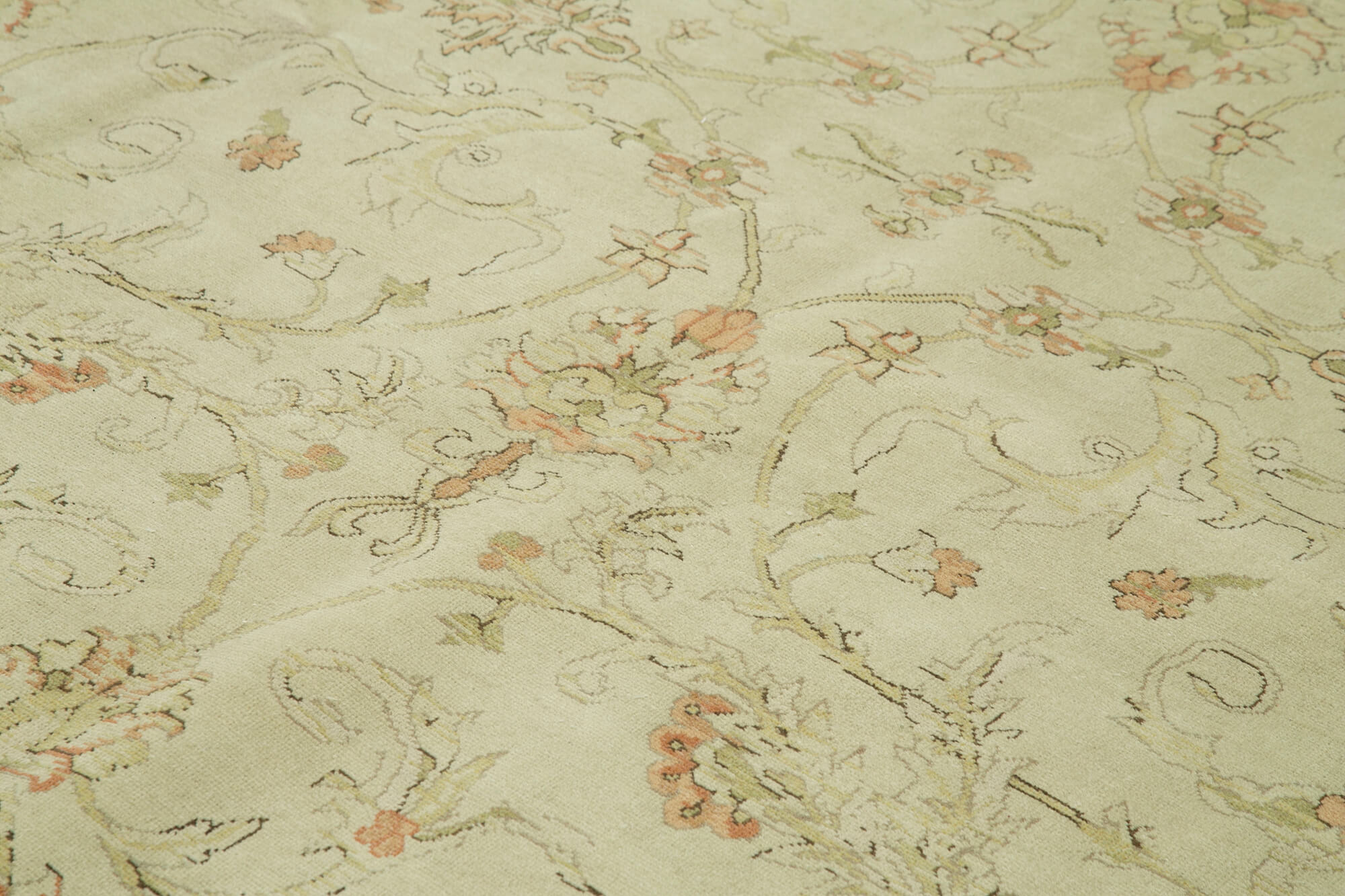 Tebriz Bej Klasik Pamuk Yün El Dokuma Halısı 304x344 Agacan