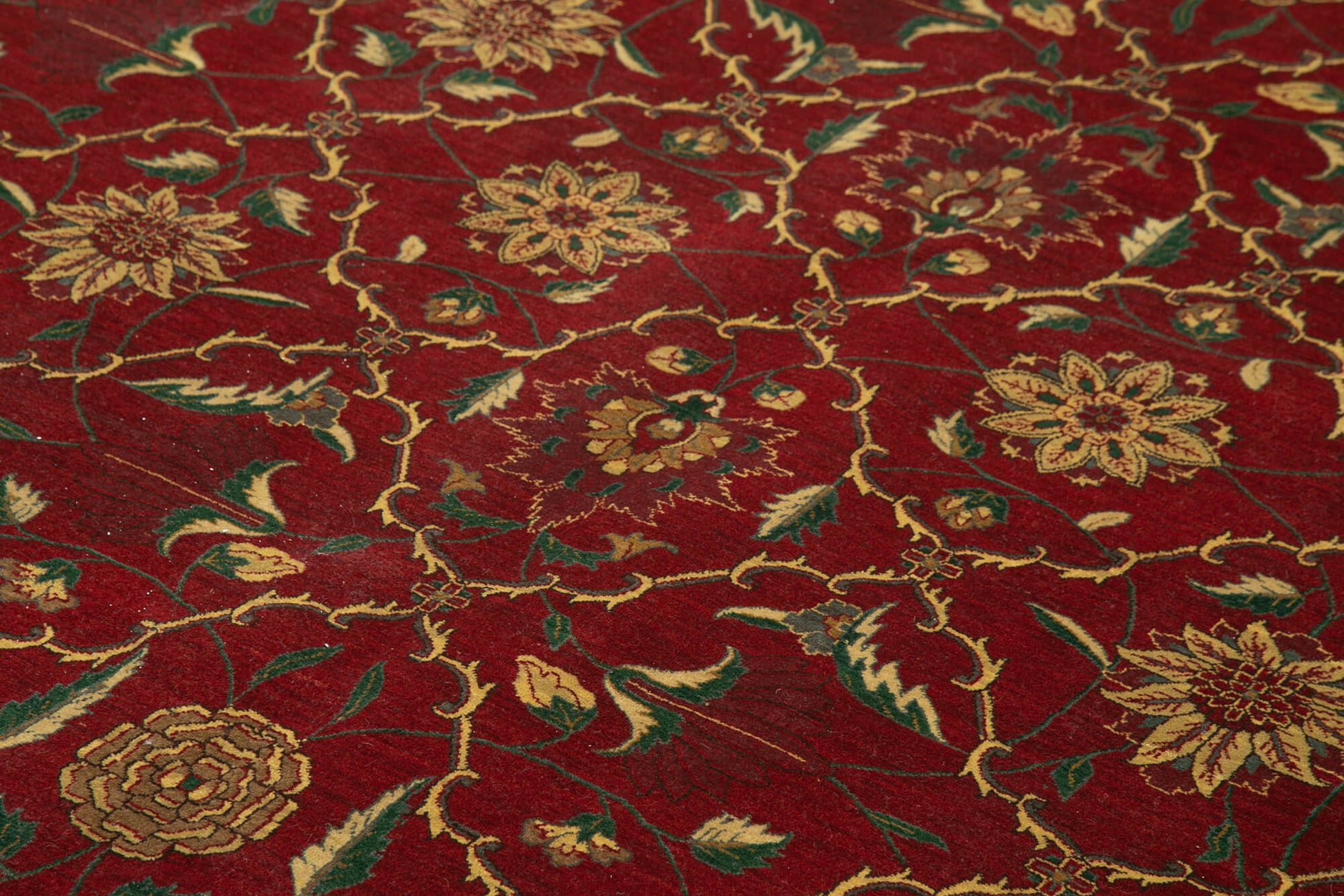 Tebriz Kırmızı Klasik Pamuk Yün El Dokuma Halısı 274x356 Agacan