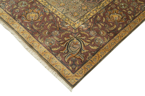 Tebriz Gri Klasik Pamuk Yün El Dokuma Halısı 272x363 Agacan