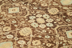 Tebriz Kahverengi Klasik Pamuk Yün El Dokuma Halısı 269x353 Agacan