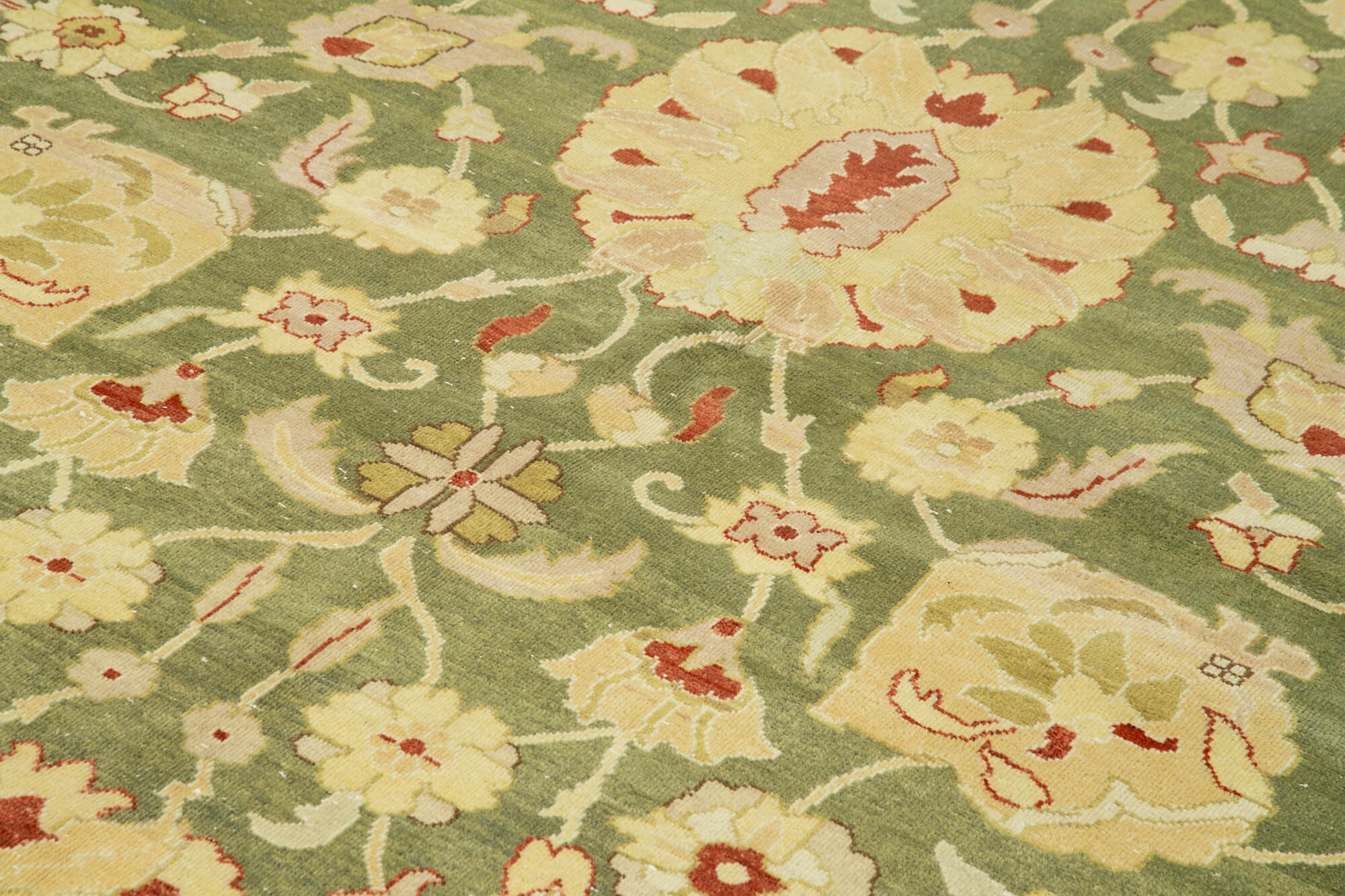 Tebriz Bej Klasik Pamuk Yün El Dokuma Halısı 268x360 Agacan