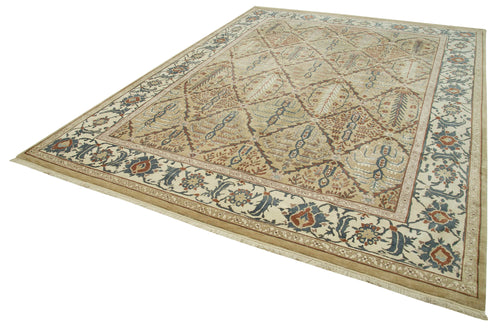 Tebriz Bej Klasik Pamuk Yün El Dokuma Halısı 267x371 Agacan