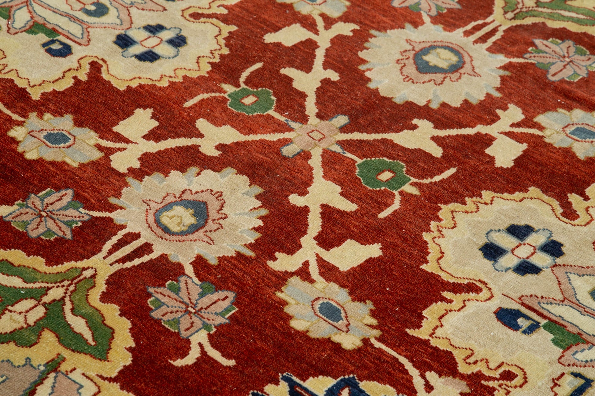 Tebriz Bej Klasik Pamuk Yün El Dokuma Halısı 252x302 Agacan