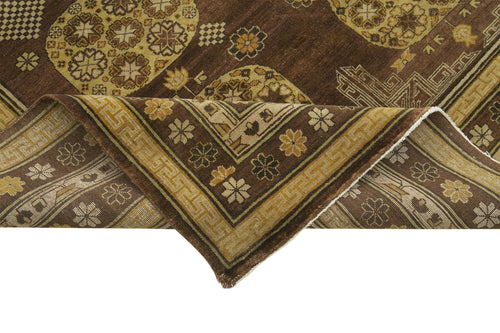 Tebriz Kahverengi Klasik Pamuk Yün El Dokuma Halısı 272x358 Agacan