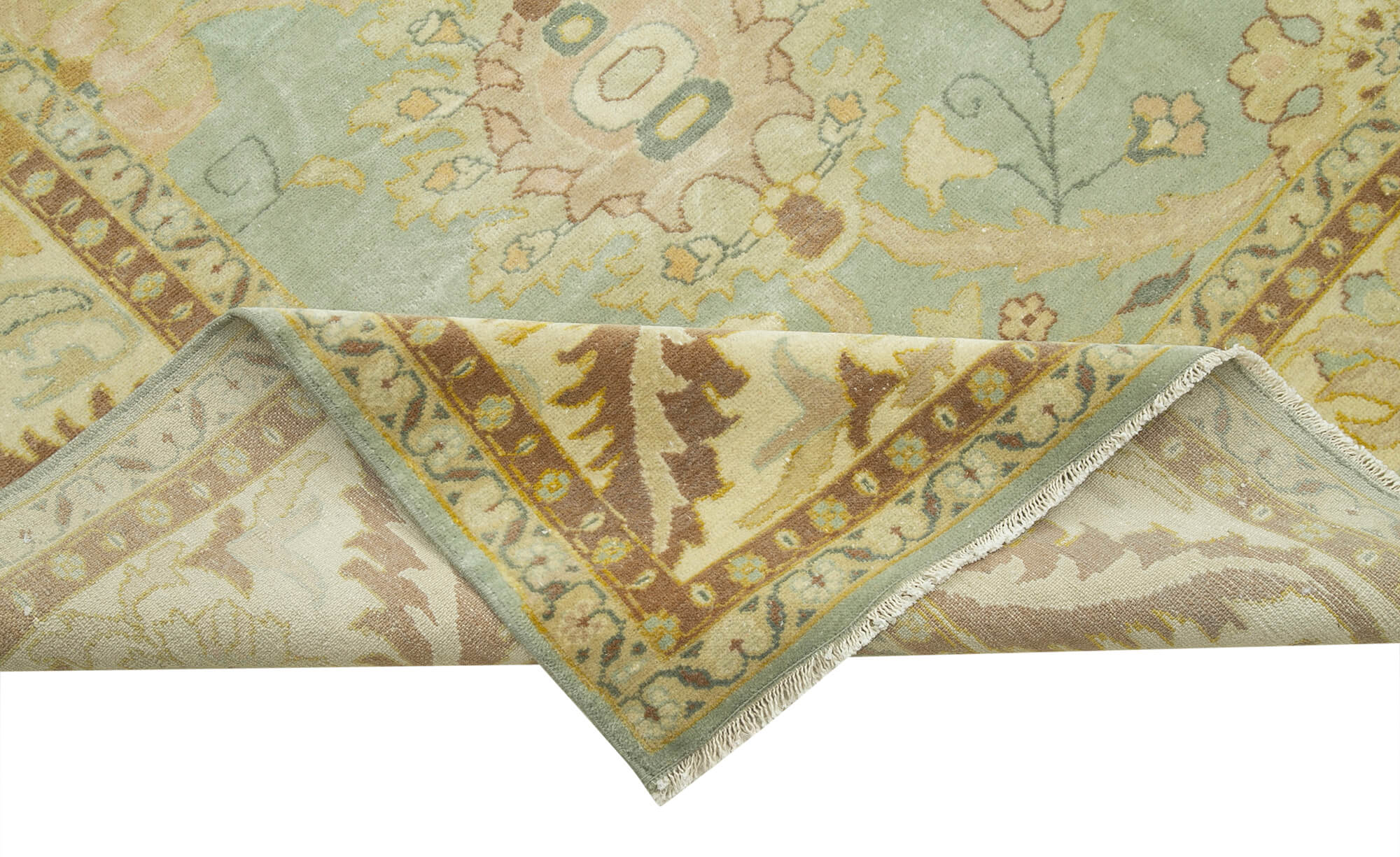 Tebriz Bej Klasik Pamuk Yün El Dokuma Halısı 307x416 Agacan