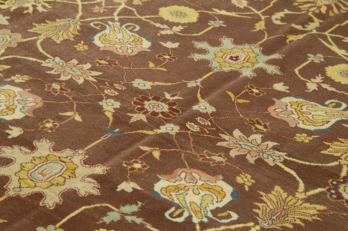 Tebriz Kahverengi Klasik Pamuk Yün El Dokuma Halısı 328x415 Agacan