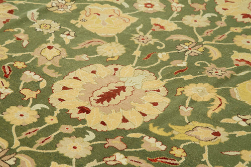 Tebriz Sarı Klasik Pamuk Yün El Dokuma Halısı 312x390 Agacan