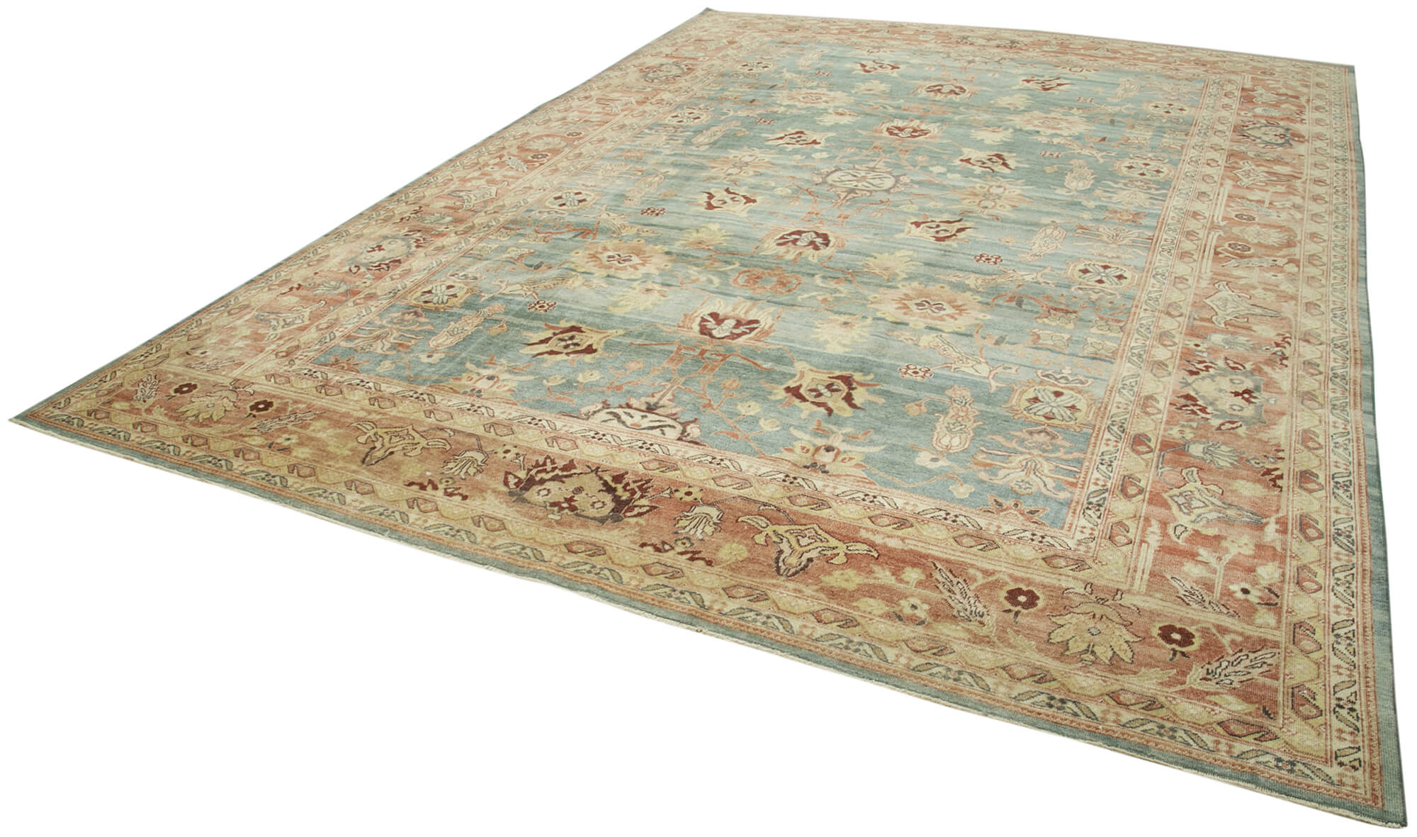 Tebriz Kırmızı Klasik Pamuk Yün El Dokuma Halısı 308x414 Agacan