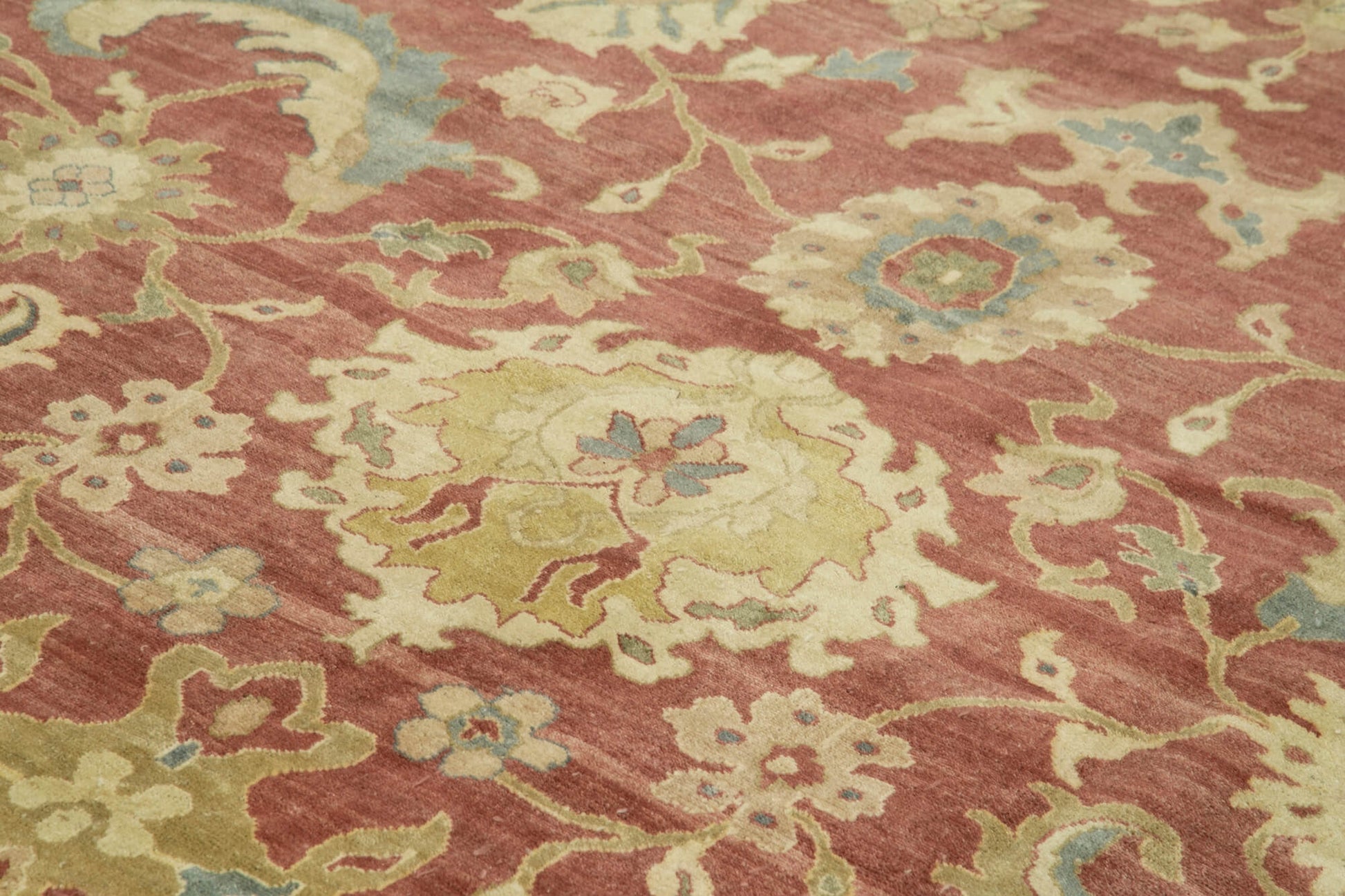 Tebriz Sarı Klasik Pamuk Yün El Dokuma Halısı 306x417 Agacan