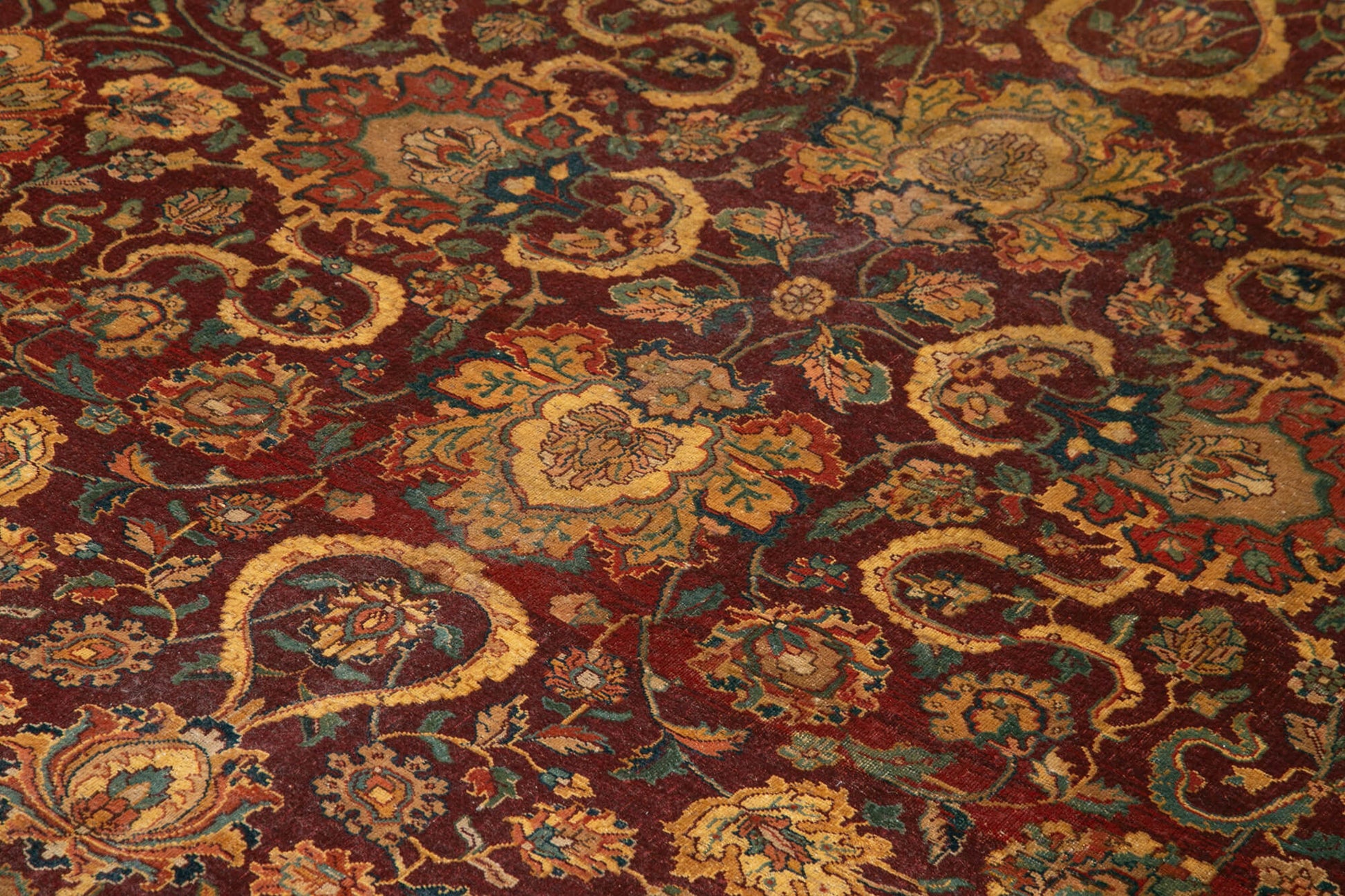 Tebriz Kırmızı Klasik Pamuk Yün El Dokuma Halısı 279x378 Agacan