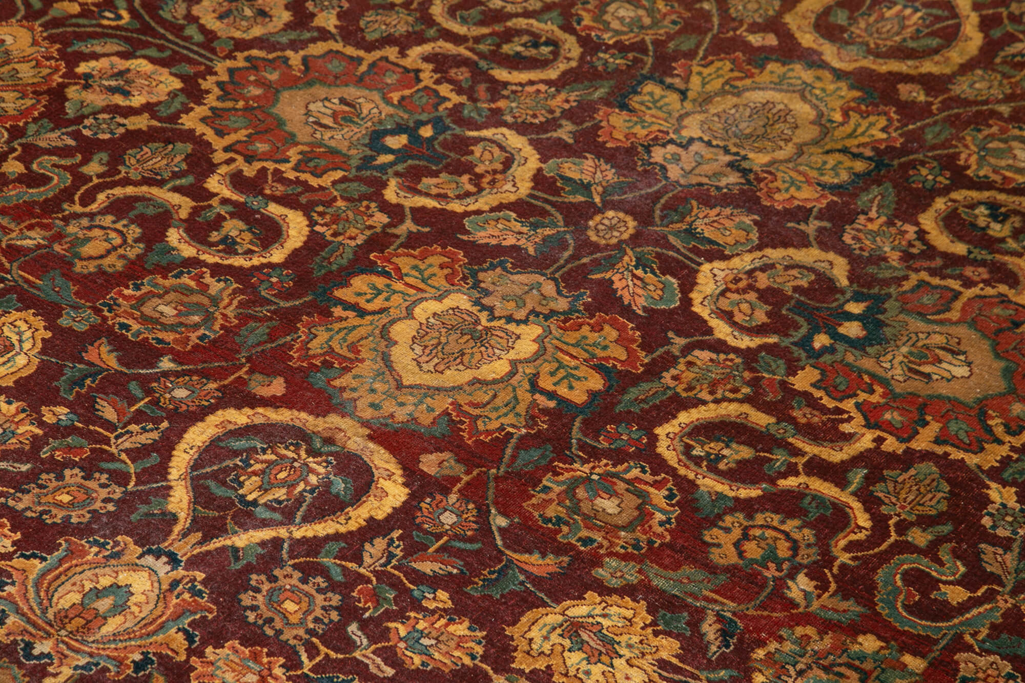 Tebriz Kırmızı Klasik Pamuk Yün El Dokuma Halısı 279x378 Agacan