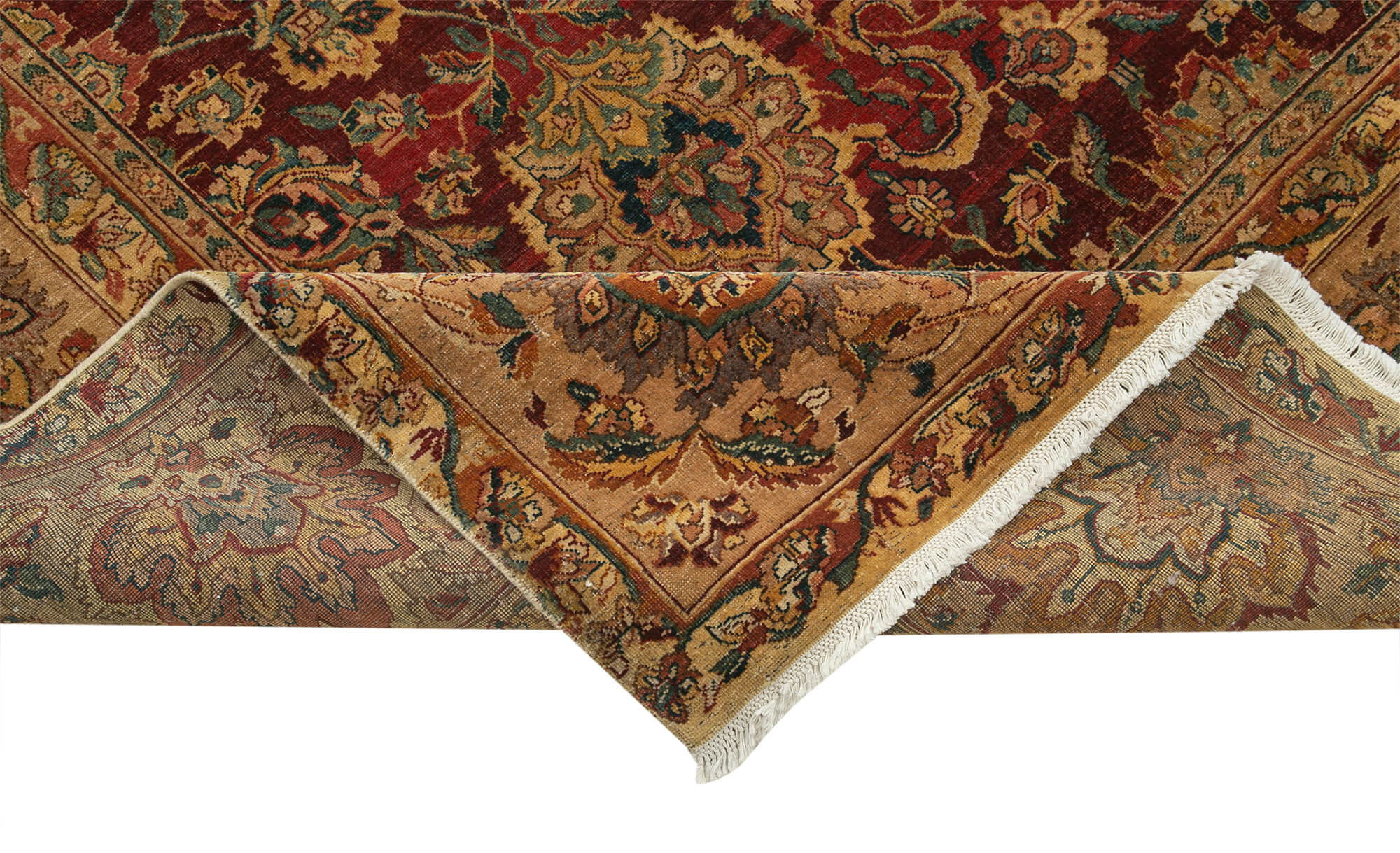 Tebriz Kırmızı Klasik Pamuk Yün El Dokuma Halısı 279x378 Agacan