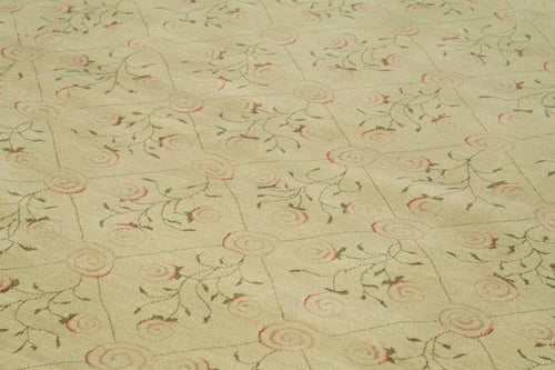 Tebriz Bej Klasik Pamuk Yün El Dokuma Halısı 365x460 Agacan