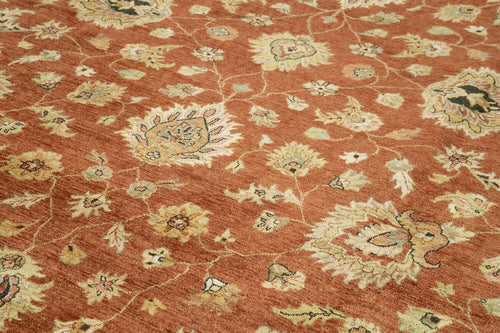 Tebriz Bej Klasik Pamuk Yün El Dokuma Halısı 365x460 Agacan