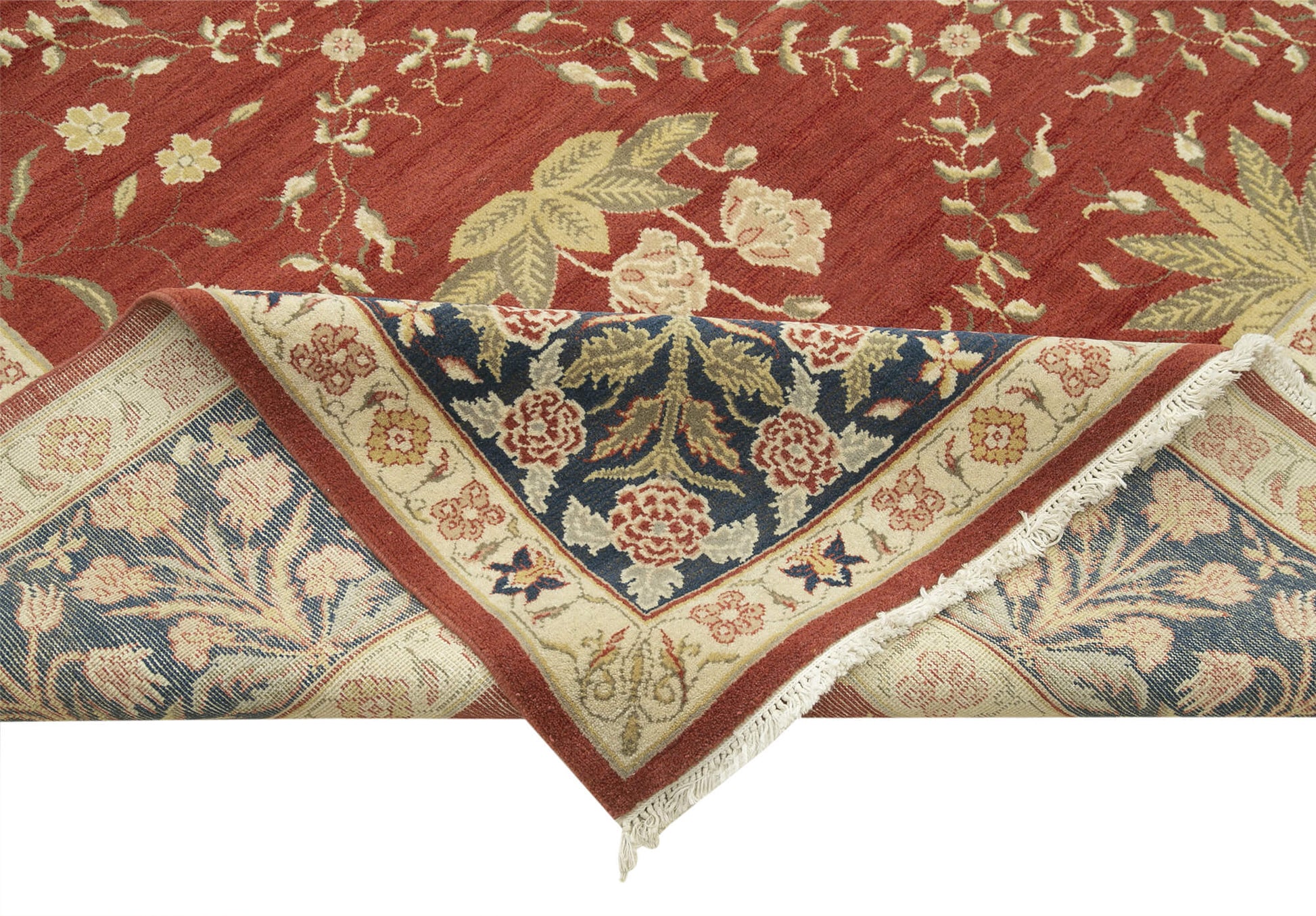 Tebriz Bej Klasik Pamuk Yün El Dokuma Halısı 347x504 Agacan