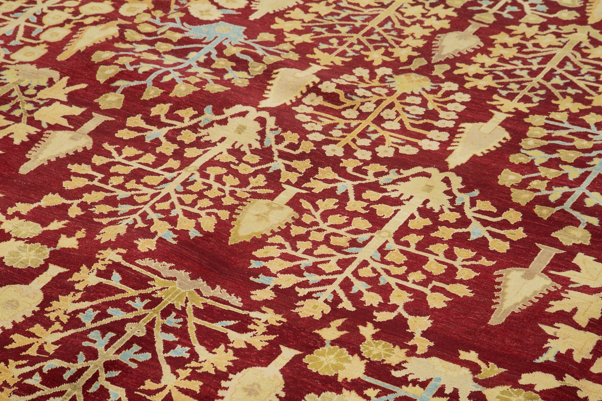 Tebriz Bej Klasik Pamuk Yün El Dokuma Halısı 362x470 Agacan