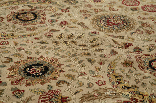 Tebriz Bej Klasik Pamuk Yün El Dokuma Halısı 373x462 Agacan