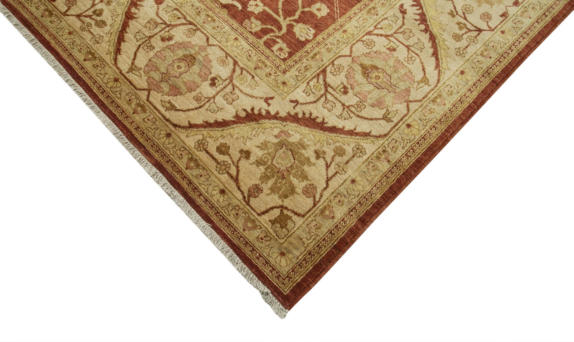 Tebriz Kırmızı Klasik Pamuk Yün El Dokuma Halısı 366x444 Agacan