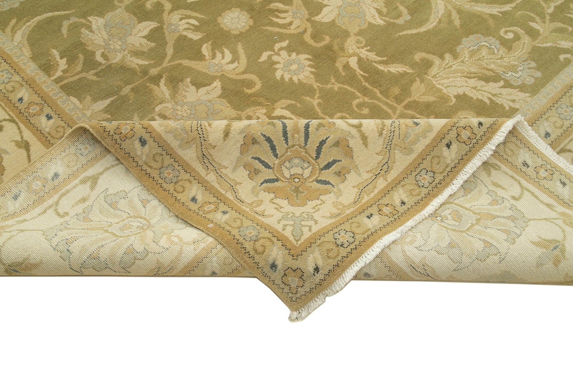 Tebriz Bej Klasik Pamuk Yün El Dokuma Halısı 367x455 Agacan