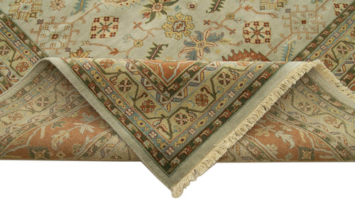 Tebriz Yeşil Klasik Pamuk Yün El Dokuma Halısı 362x549 Agacan