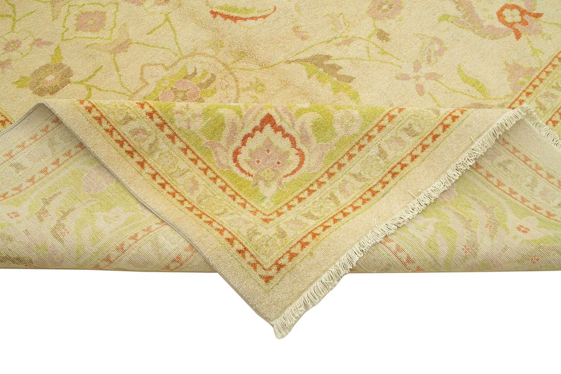 Tebriz Bej Klasik Pamuk Yün El Dokuma Halısı 371x530 Agacan