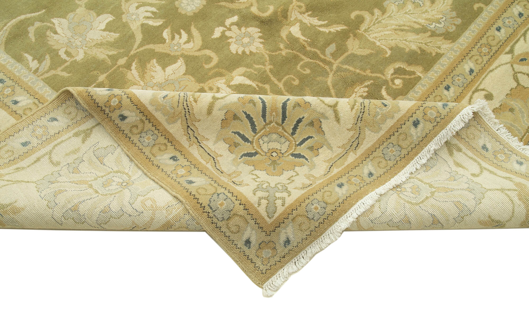 Tebriz Bej Klasik Pamuk Yün El Dokuma Halısı 358x482 Agacan