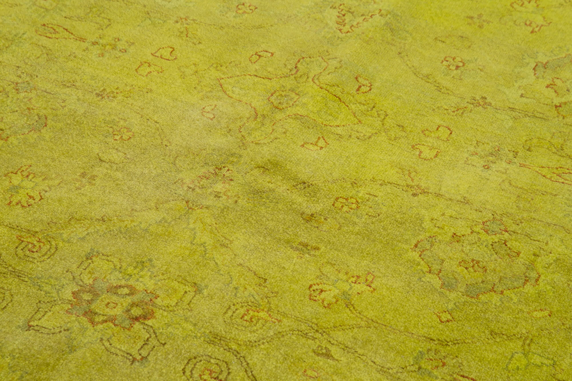 Tebriz Sarı Klasik Pamuk Yün El Dokuma Halısı 239x643 Agacan