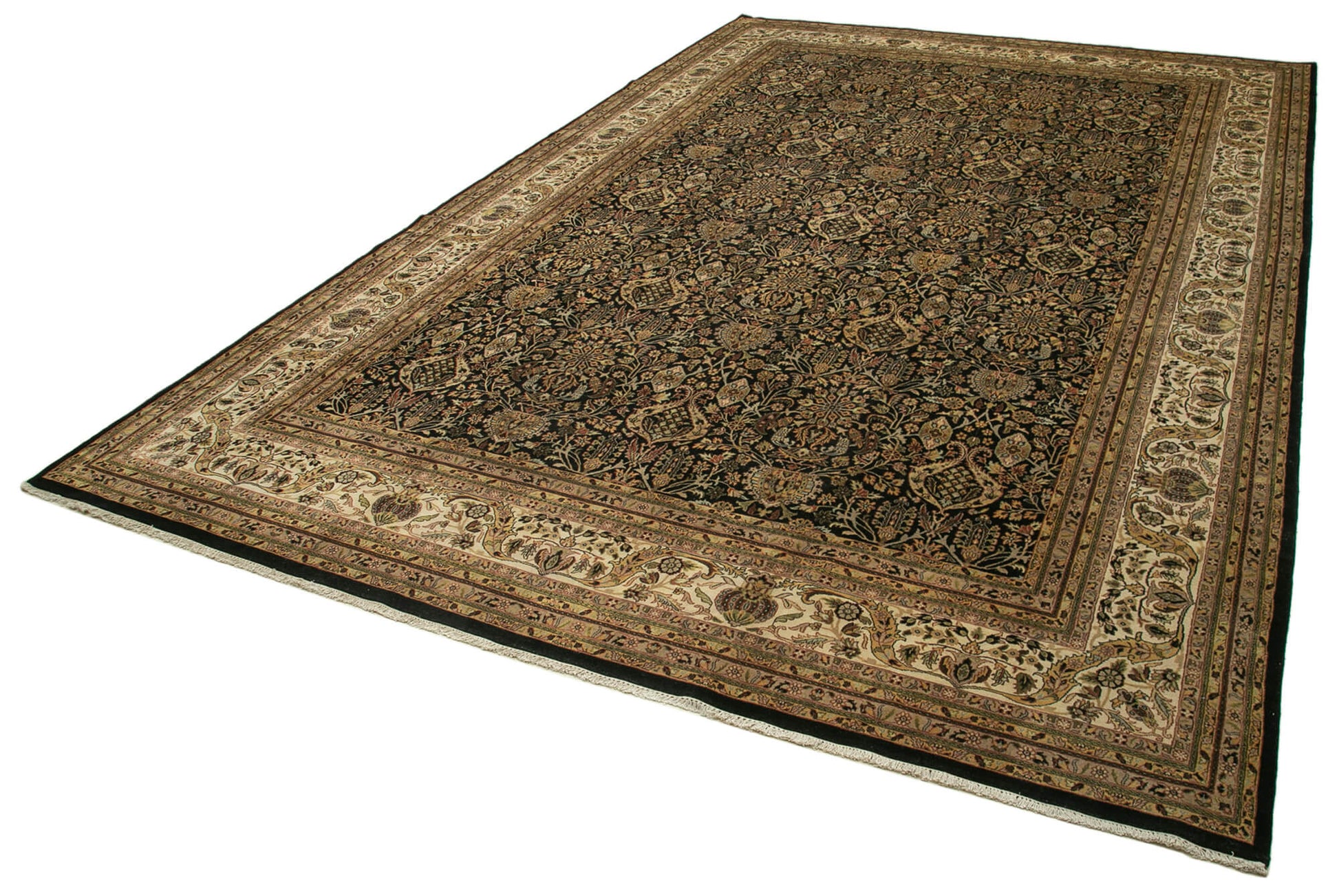 Tebriz Bej Klasik Pamuk Yün El Dokuma Halısı 360x543 Agacan