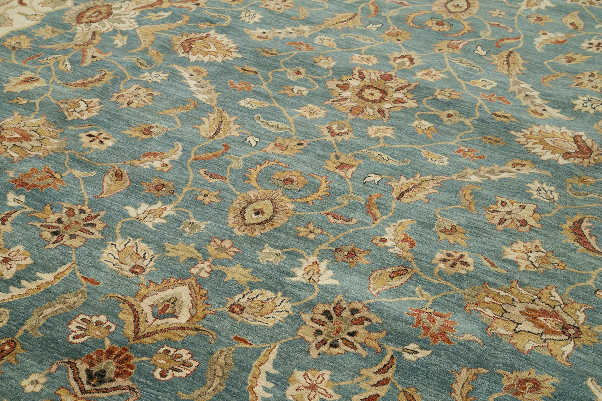 Tebriz Bej Klasik Pamuk Yün El Dokuma Halısı 364x546 Agacan