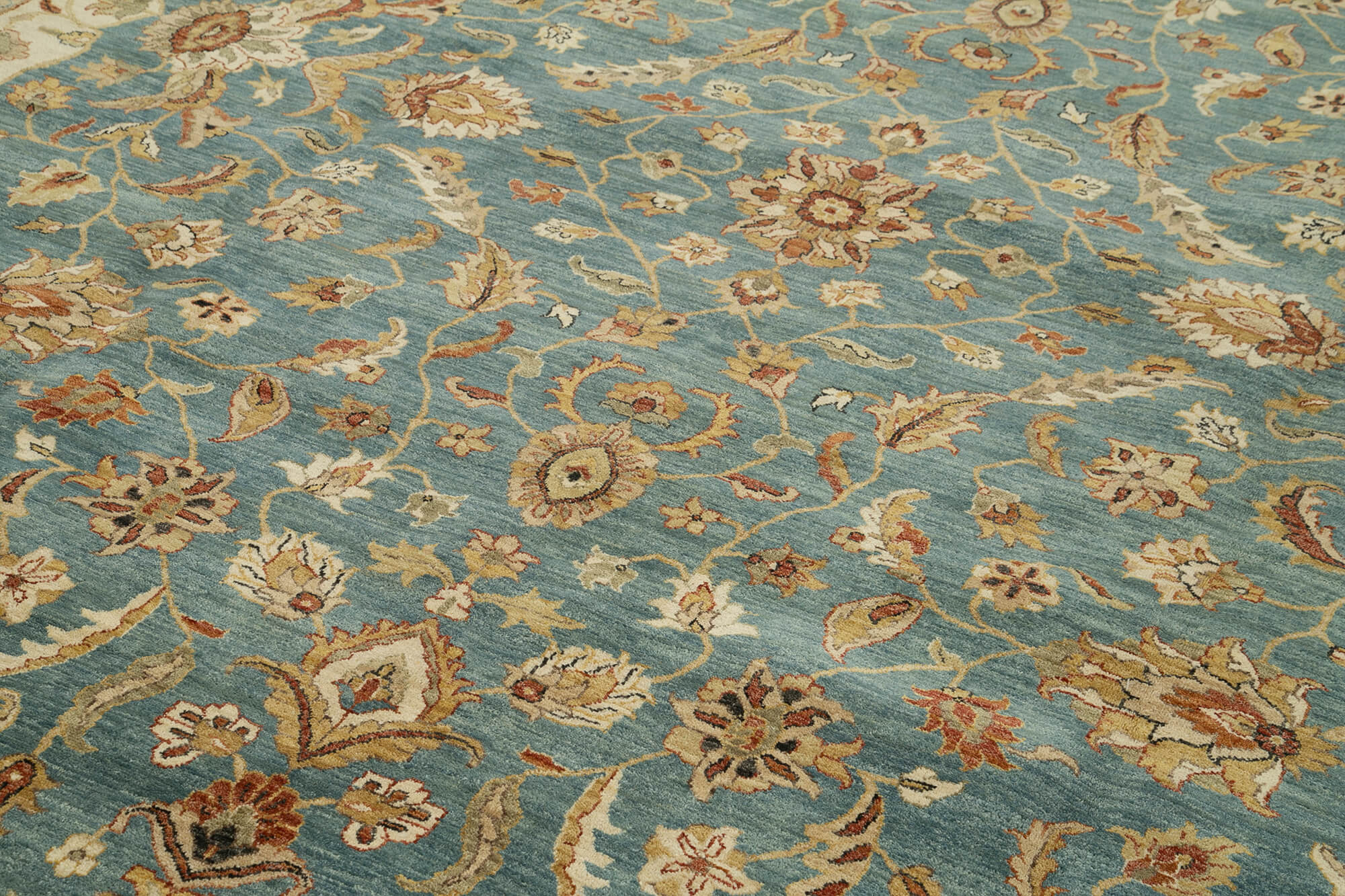 Tebriz Bej Klasik Pamuk Yün El Dokuma Halısı 364x546 Agacan