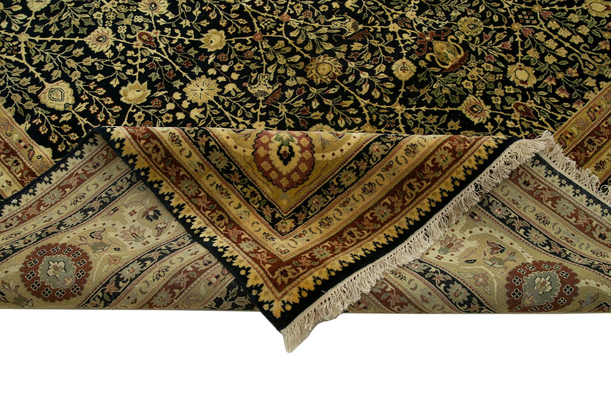 Tebriz Sarı Klasik Pamuk Yün El Dokuma Halısı 357x540 Agacan