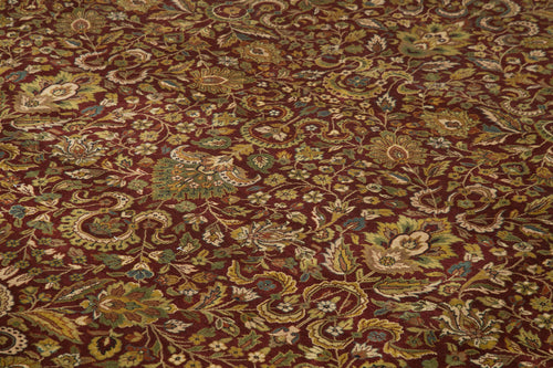 Tebriz Kırmızı Klasik Pamuk Yün El Dokuma Halısı 373x463 Agacan