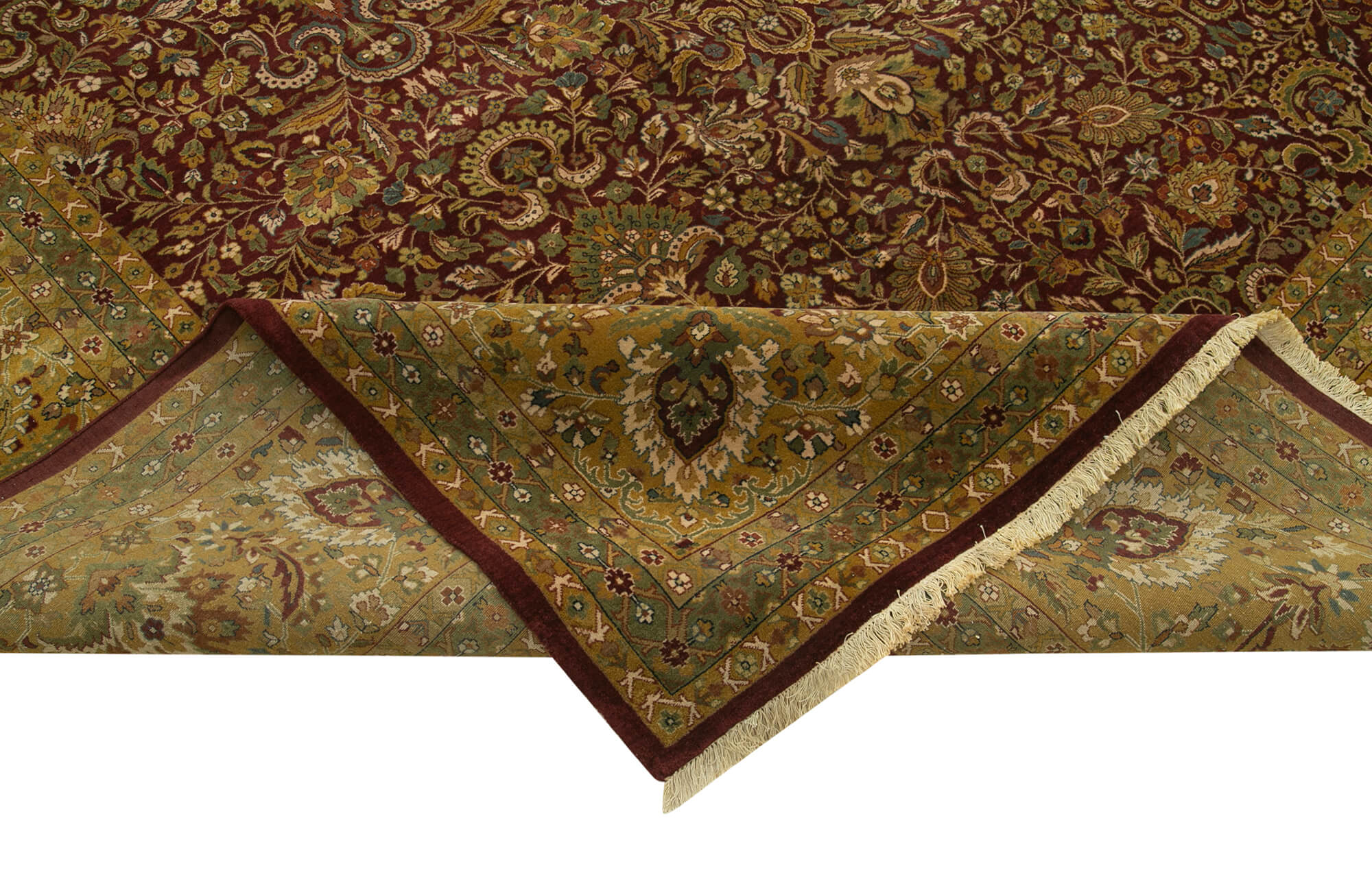 Tebriz Kırmızı Klasik Pamuk Yün El Dokuma Halısı 373x463 Agacan