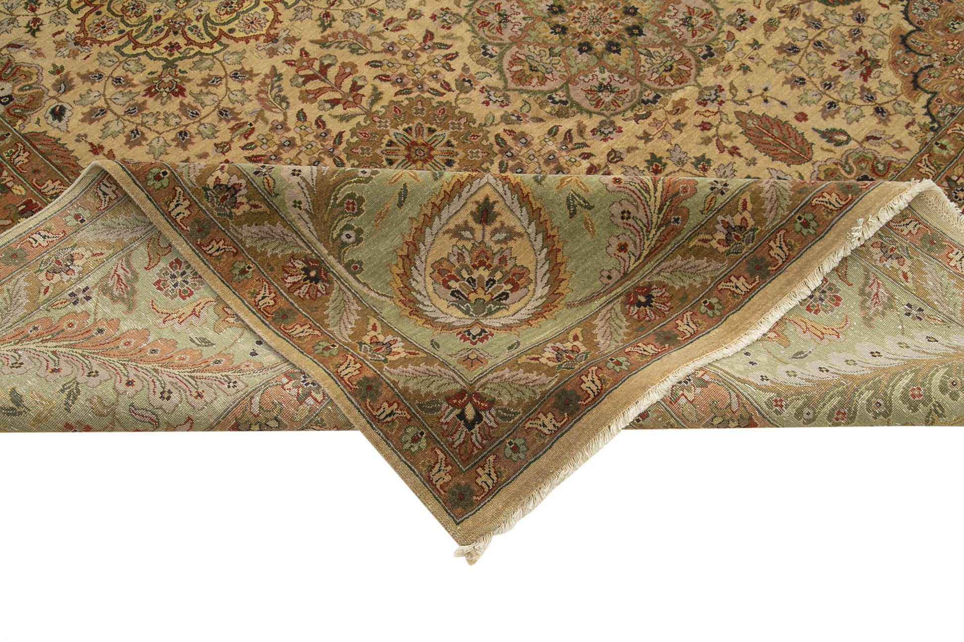 Tebriz Bej Klasik Pamuk Yün El Dokuma Halısı 368x454 Agacan