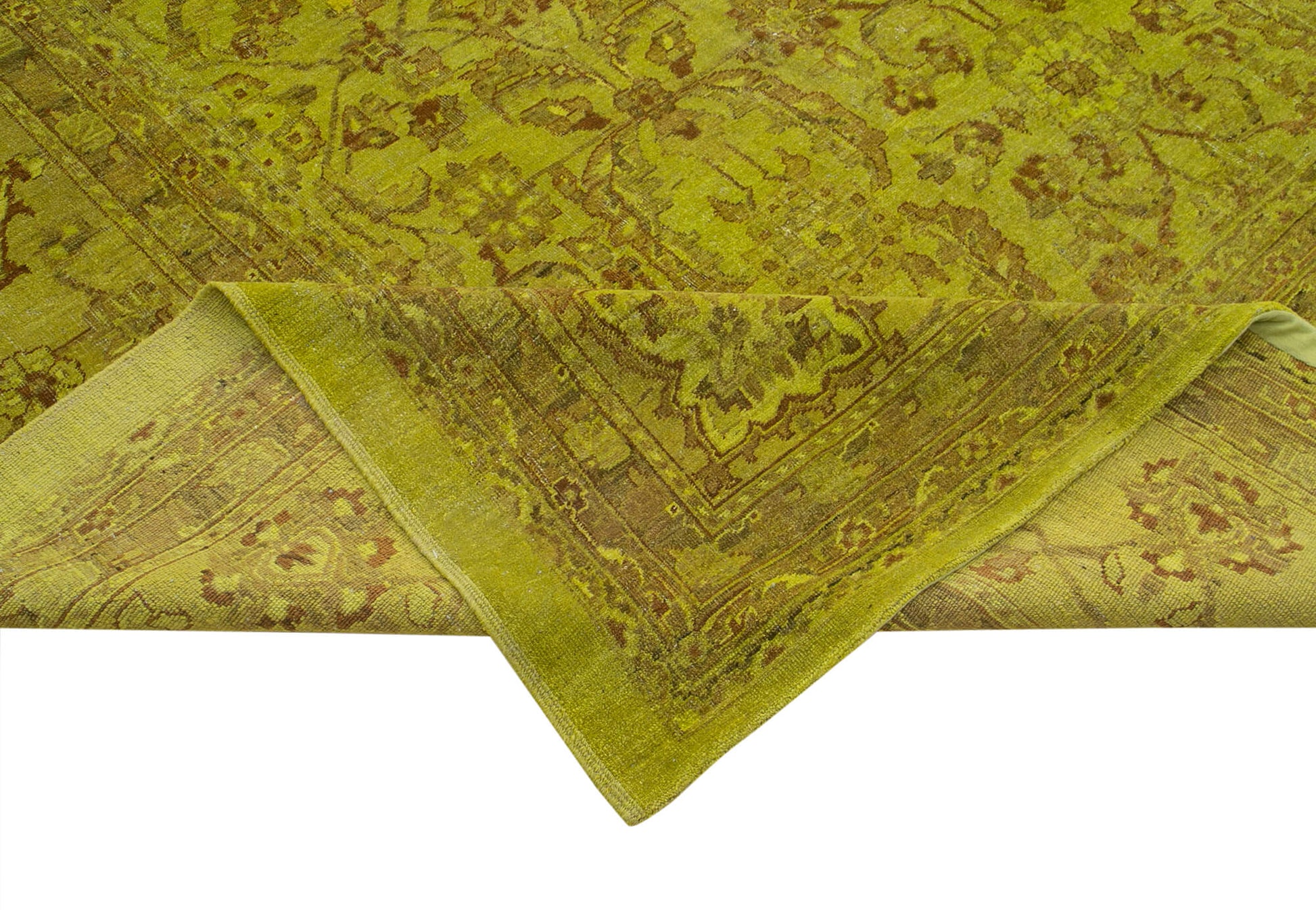 Tebriz Sarı Klasik Pamuk Yün El Dokuma Halısı 415x564 Agacan