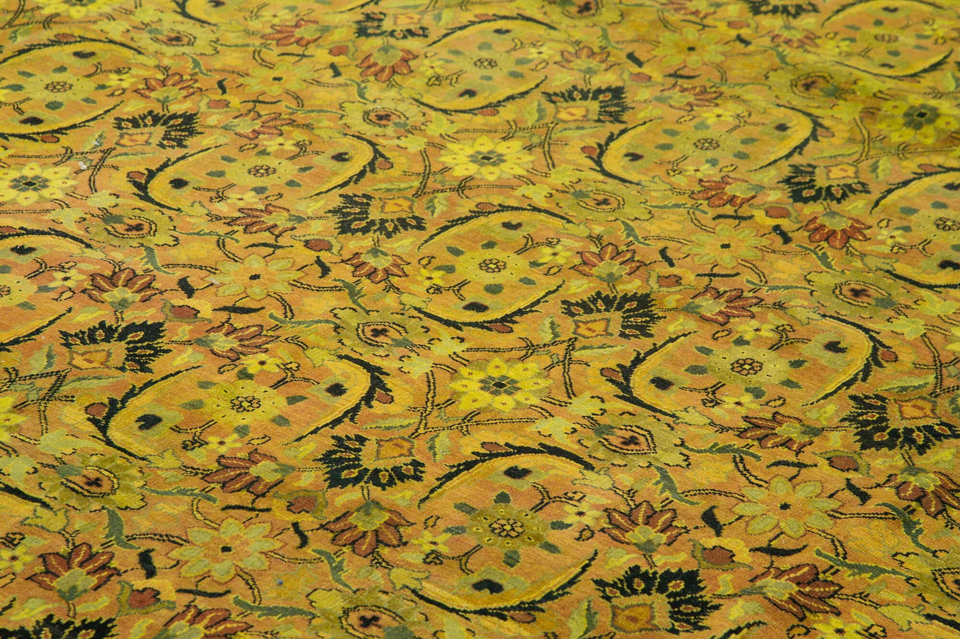 Tebriz Yeşil Klasik Pamuk Yün El Dokuma Halısı 414x554 Agacan