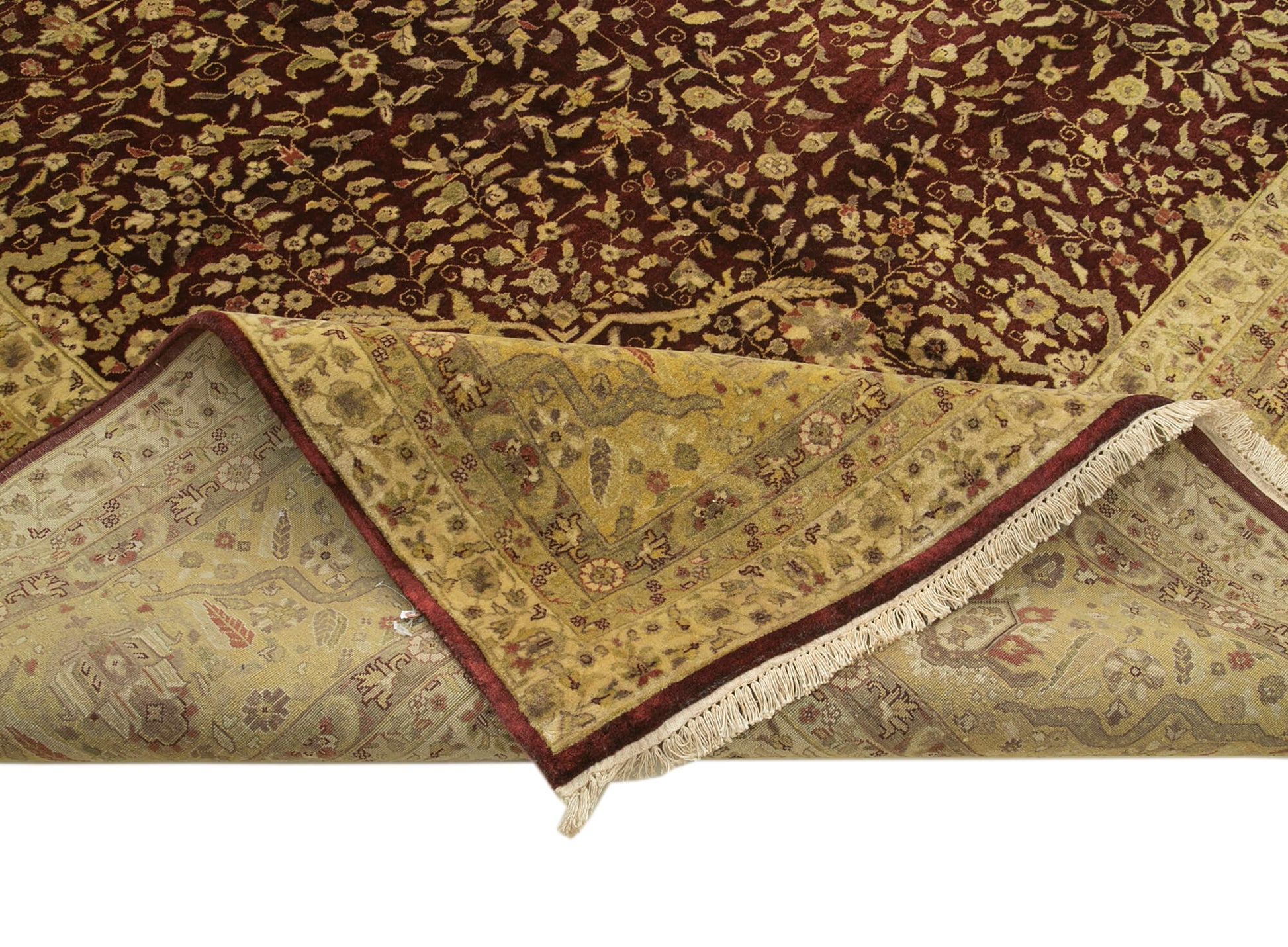 Tebriz Kırmızı Klasik Pamuk Yün El Dokuma Halısı 364x461 Agacan