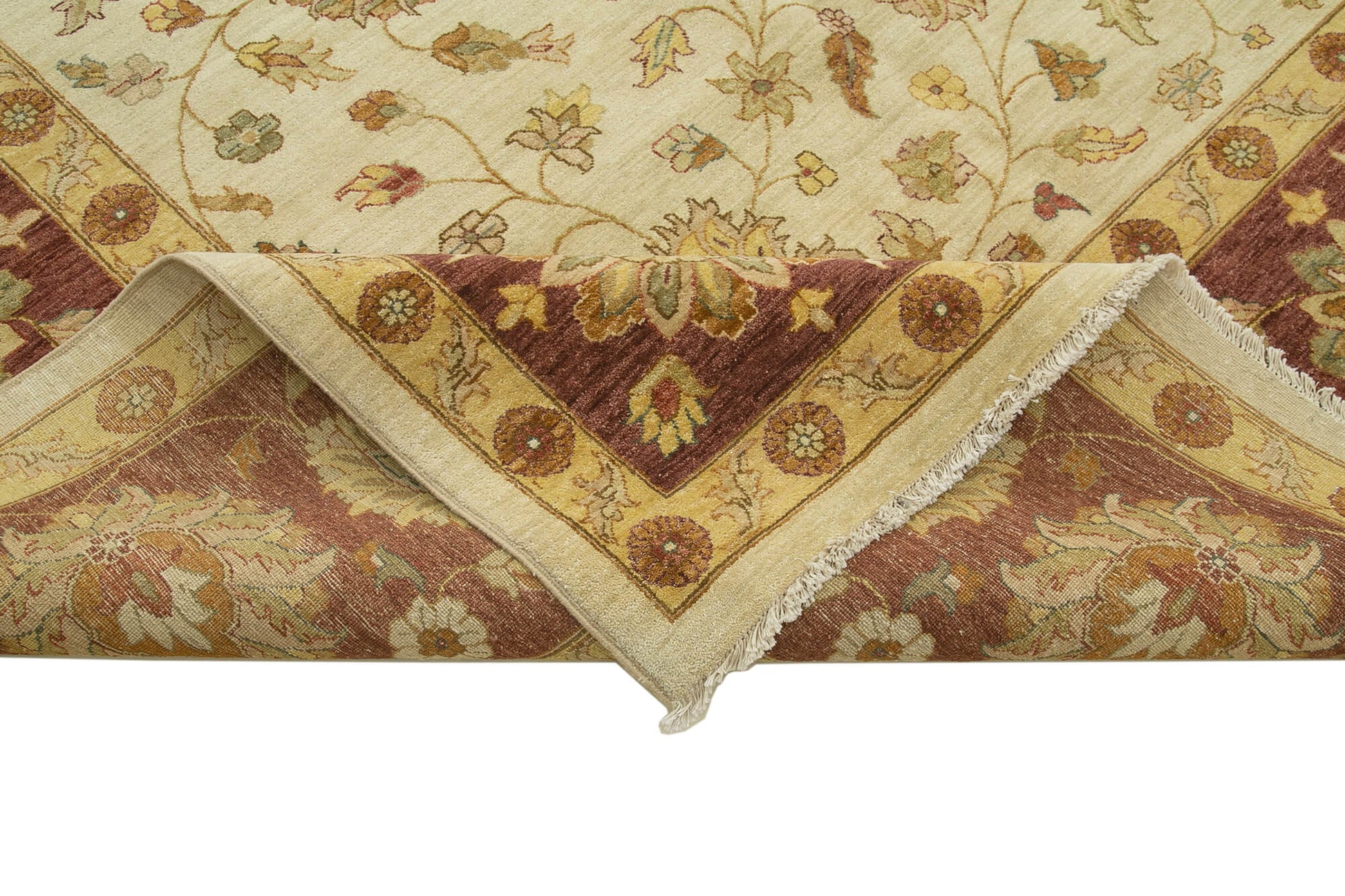 Tebriz Bej Klasik Pamuk Yün El Dokuma Halısı 425x620 Agacan