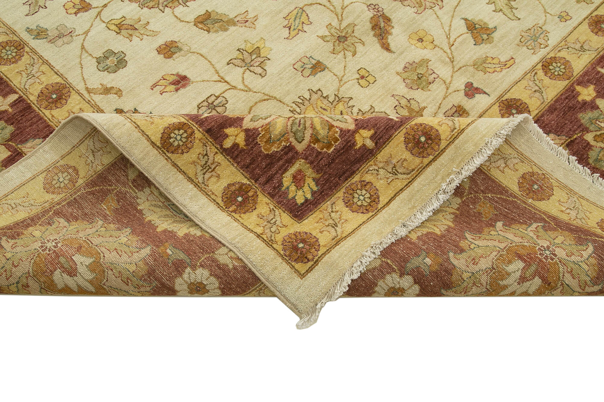 Tebriz Bej Klasik Pamuk Yün El Dokuma Halısı 425x620 Agacan