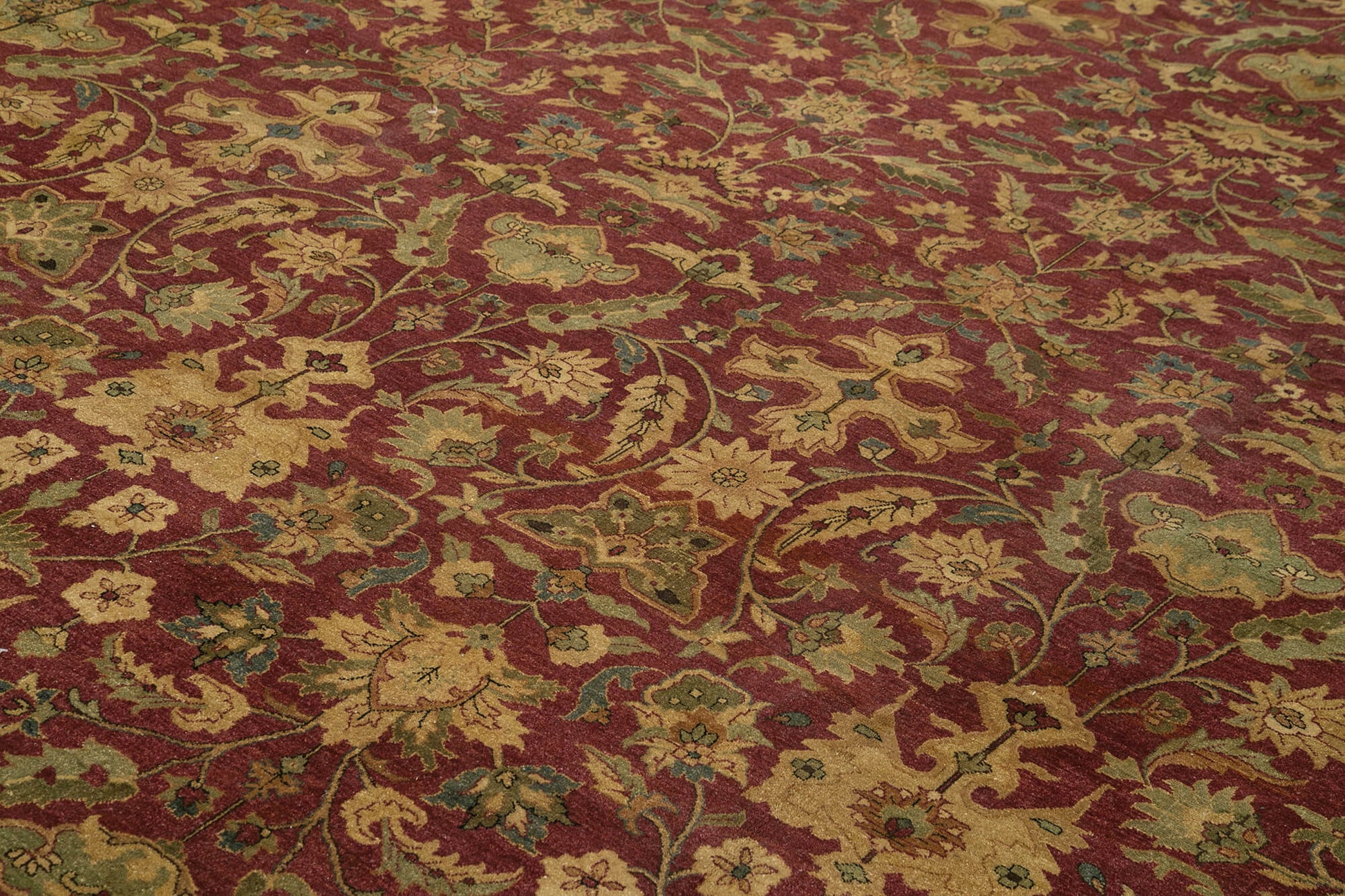 Tebriz Kırmızı Klasik Pamuk Yün El Dokuma Halısı 355x455 Agacan