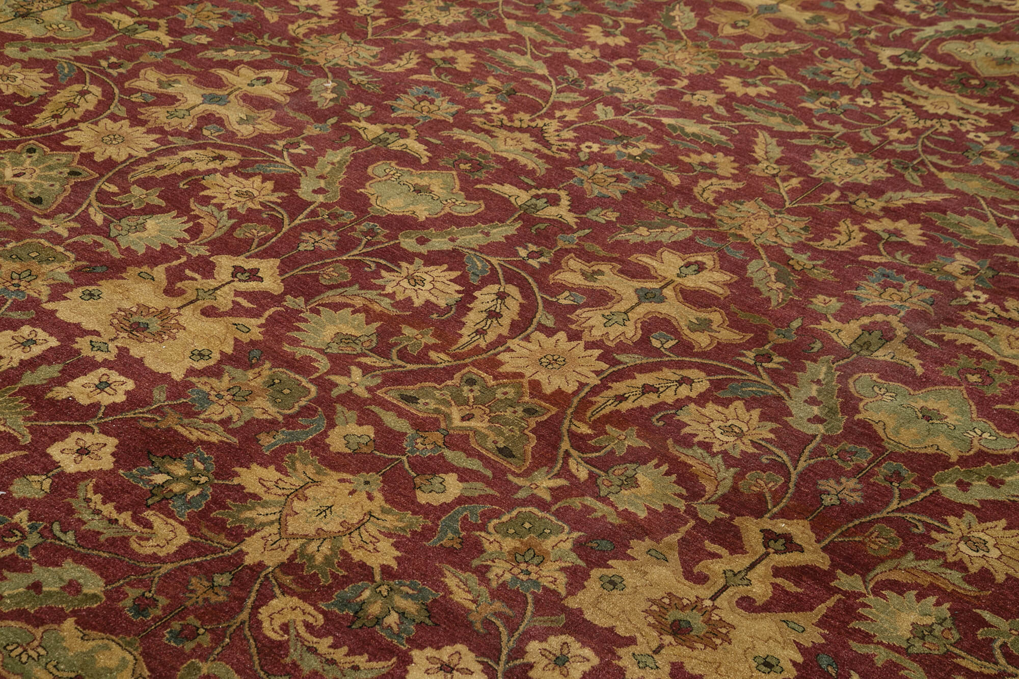 Tebriz Kırmızı Klasik Pamuk Yün El Dokuma Halısı 355x455 Agacan