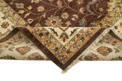 Tebriz Kahverengi Klasik Pamuk Yün El Dokuma Halısı 361x452 Agacan